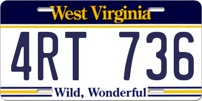 WV license plate 4RT736