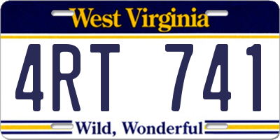 WV license plate 4RT741