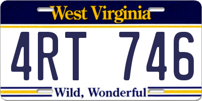 WV license plate 4RT746