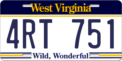 WV license plate 4RT751