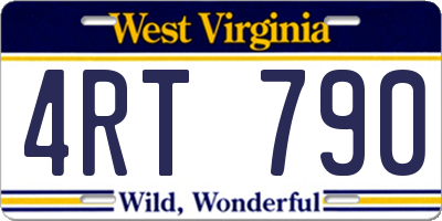 WV license plate 4RT790