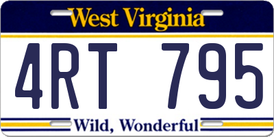 WV license plate 4RT795