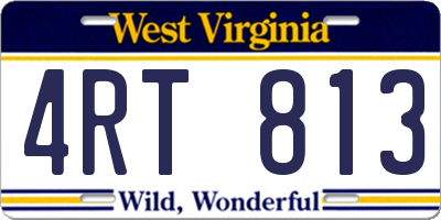 WV license plate 4RT813