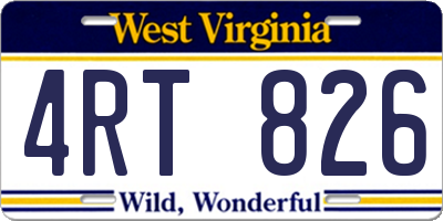 WV license plate 4RT826