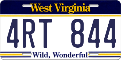 WV license plate 4RT844