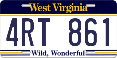 WV license plate 4RT861