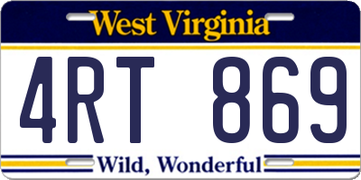 WV license plate 4RT869