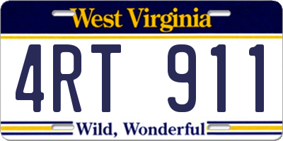WV license plate 4RT911