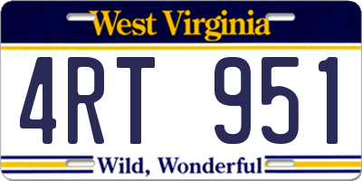 WV license plate 4RT951