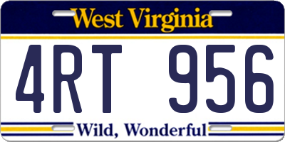 WV license plate 4RT956
