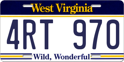 WV license plate 4RT970