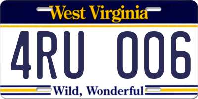 WV license plate 4RU006