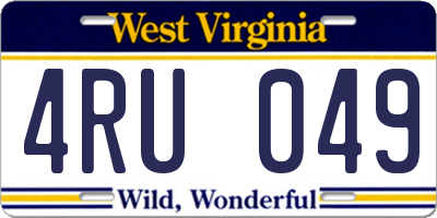 WV license plate 4RU049