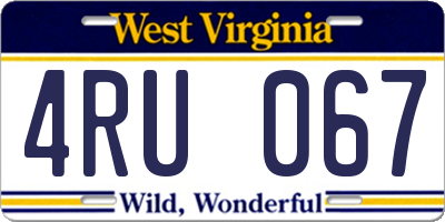 WV license plate 4RU067