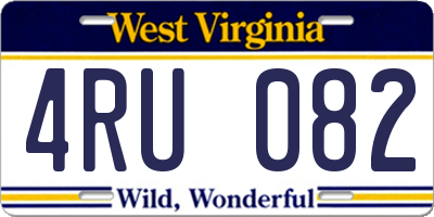 WV license plate 4RU082