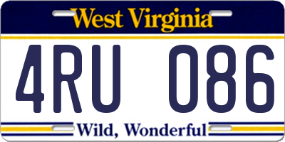 WV license plate 4RU086