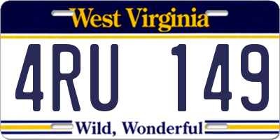 WV license plate 4RU149