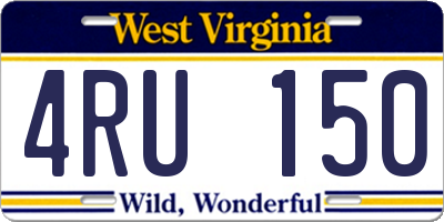 WV license plate 4RU150