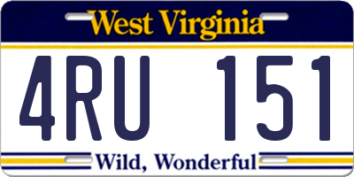WV license plate 4RU151