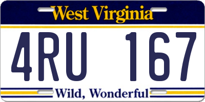 WV license plate 4RU167