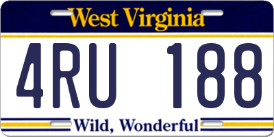WV license plate 4RU188