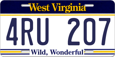 WV license plate 4RU207