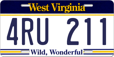 WV license plate 4RU211