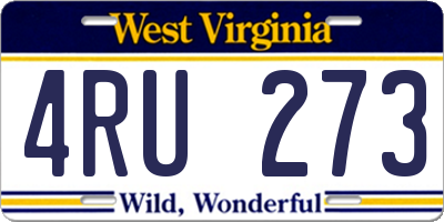 WV license plate 4RU273