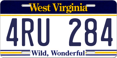 WV license plate 4RU284