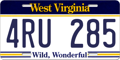 WV license plate 4RU285