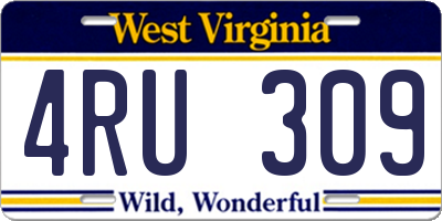 WV license plate 4RU309