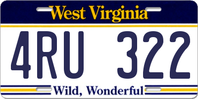 WV license plate 4RU322