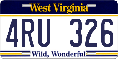 WV license plate 4RU326