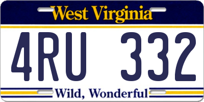 WV license plate 4RU332