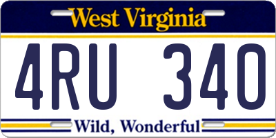 WV license plate 4RU340