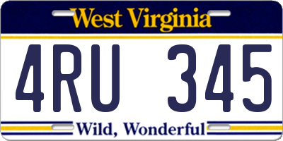 WV license plate 4RU345