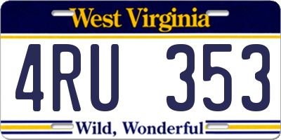 WV license plate 4RU353