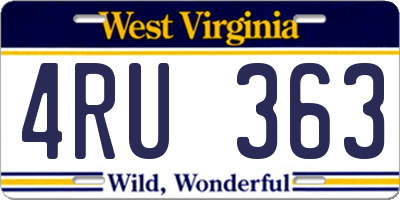 WV license plate 4RU363