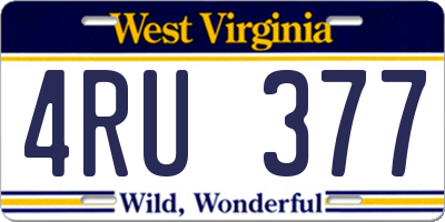 WV license plate 4RU377