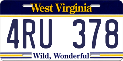 WV license plate 4RU378