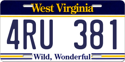 WV license plate 4RU381