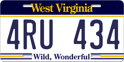 WV license plate 4RU434