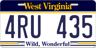 WV license plate 4RU435