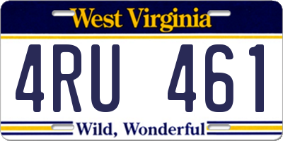 WV license plate 4RU461