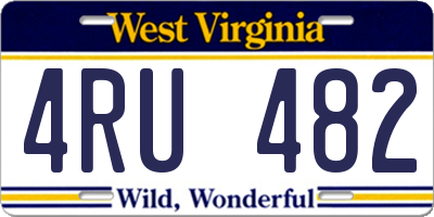 WV license plate 4RU482
