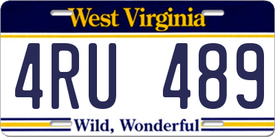 WV license plate 4RU489