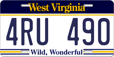 WV license plate 4RU490
