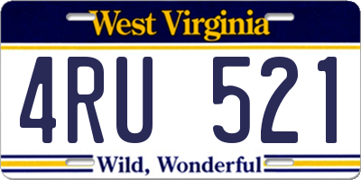 WV license plate 4RU521