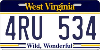 WV license plate 4RU534