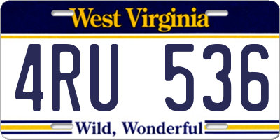WV license plate 4RU536